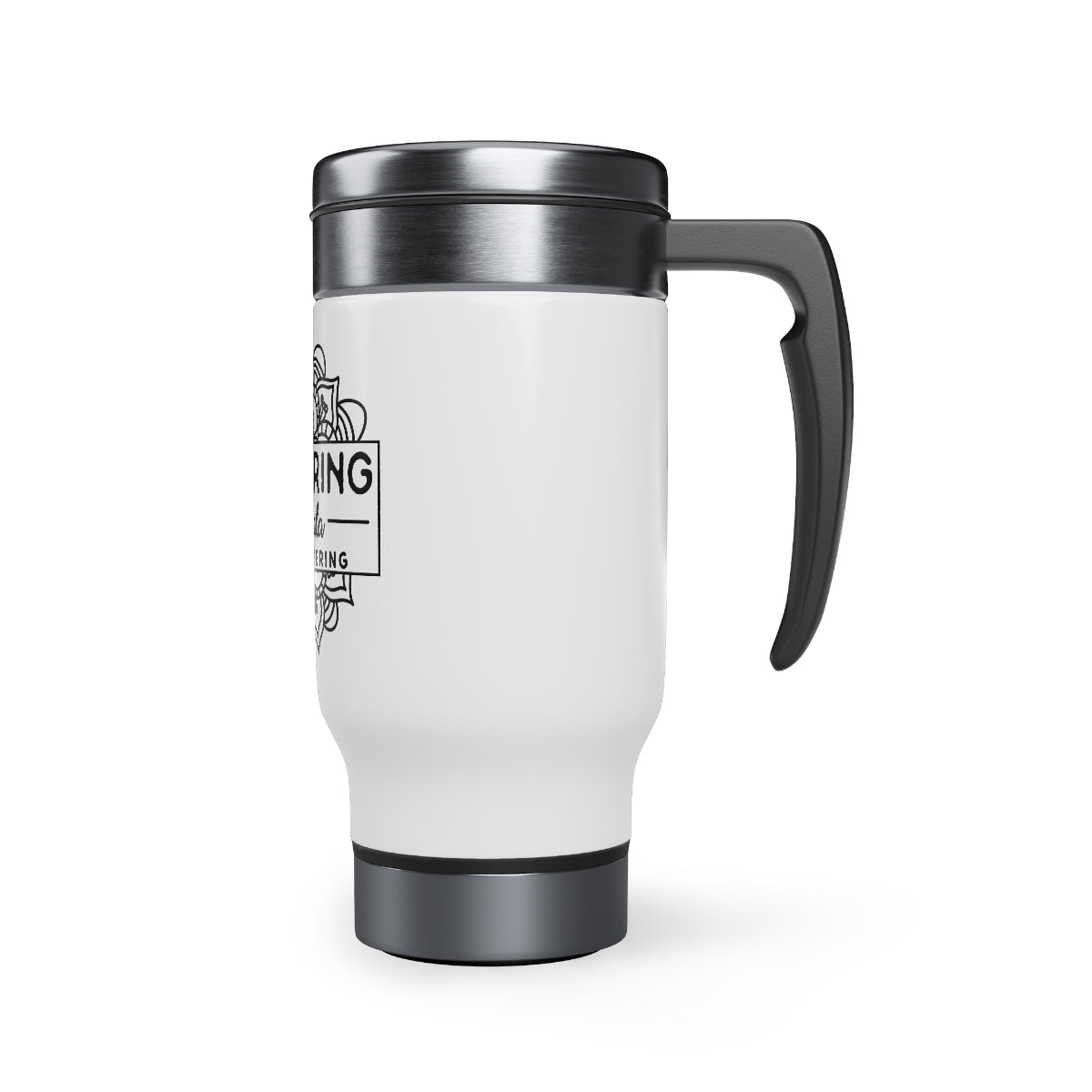 Wandering Mandala Stainless Steel Travel Mug with Handle, 14oz