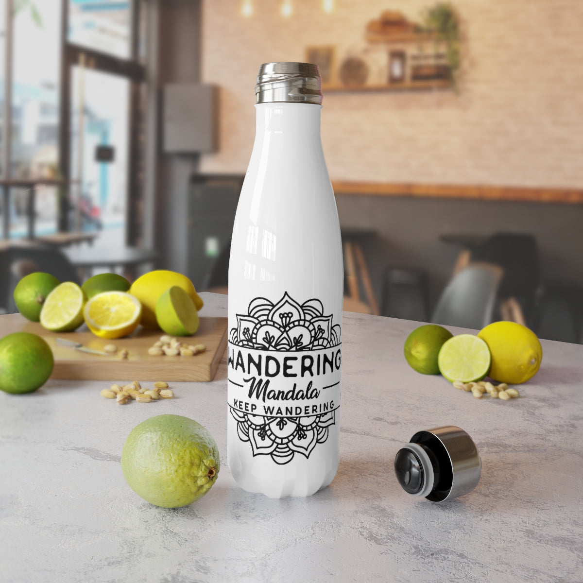 Wandering Mandala Stainless Steel Water Bottle, 17oz