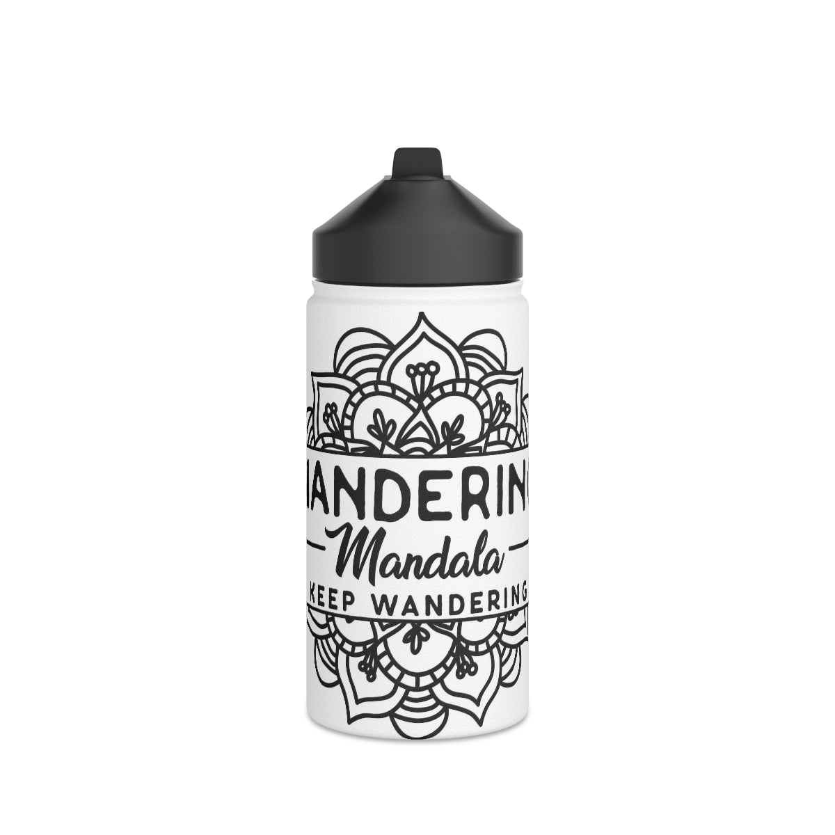 Wandering Mandala Stainless Steel Water Bottle, Standard Lid