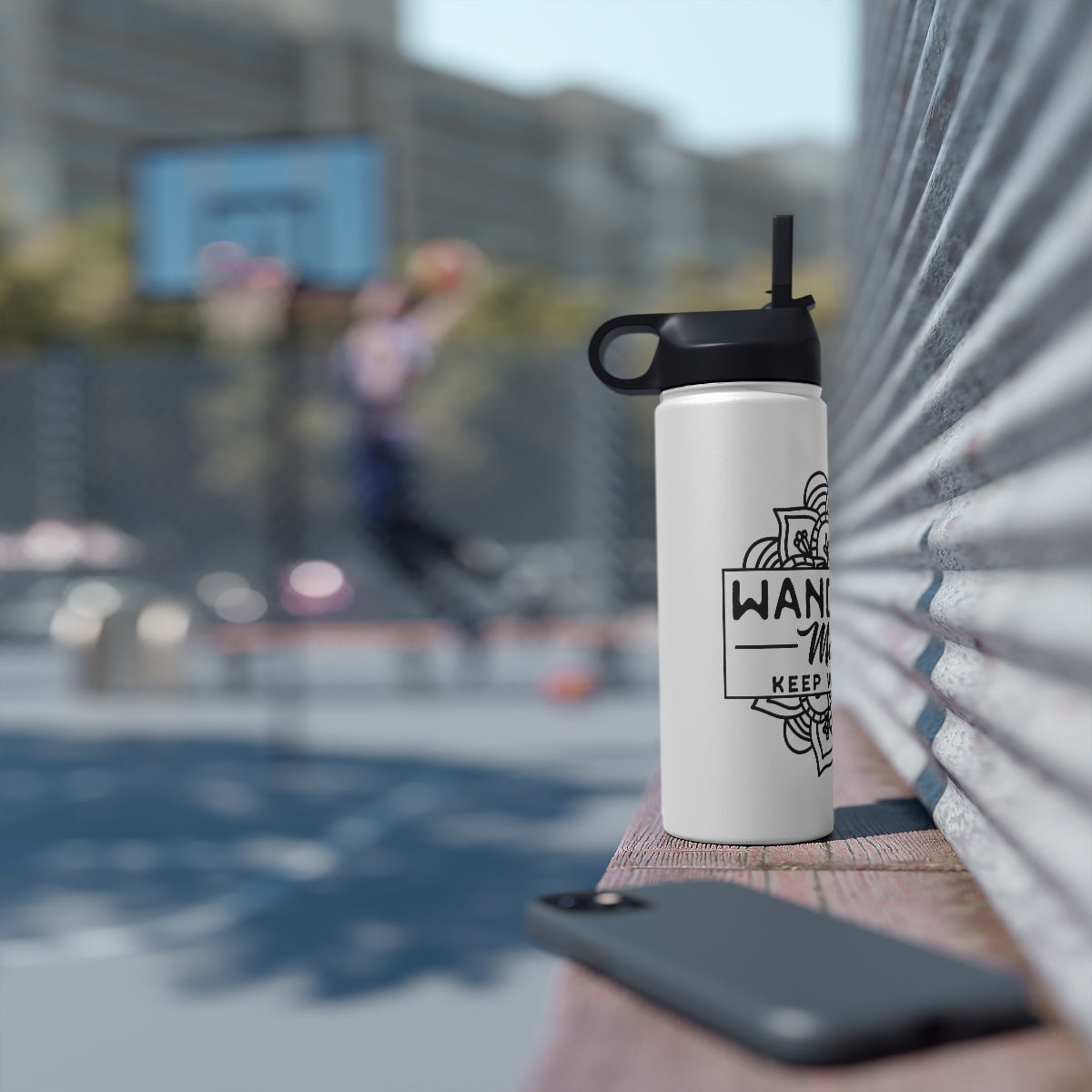 Wandering Mandala Stainless Steel Water Bottle, Standard Lid