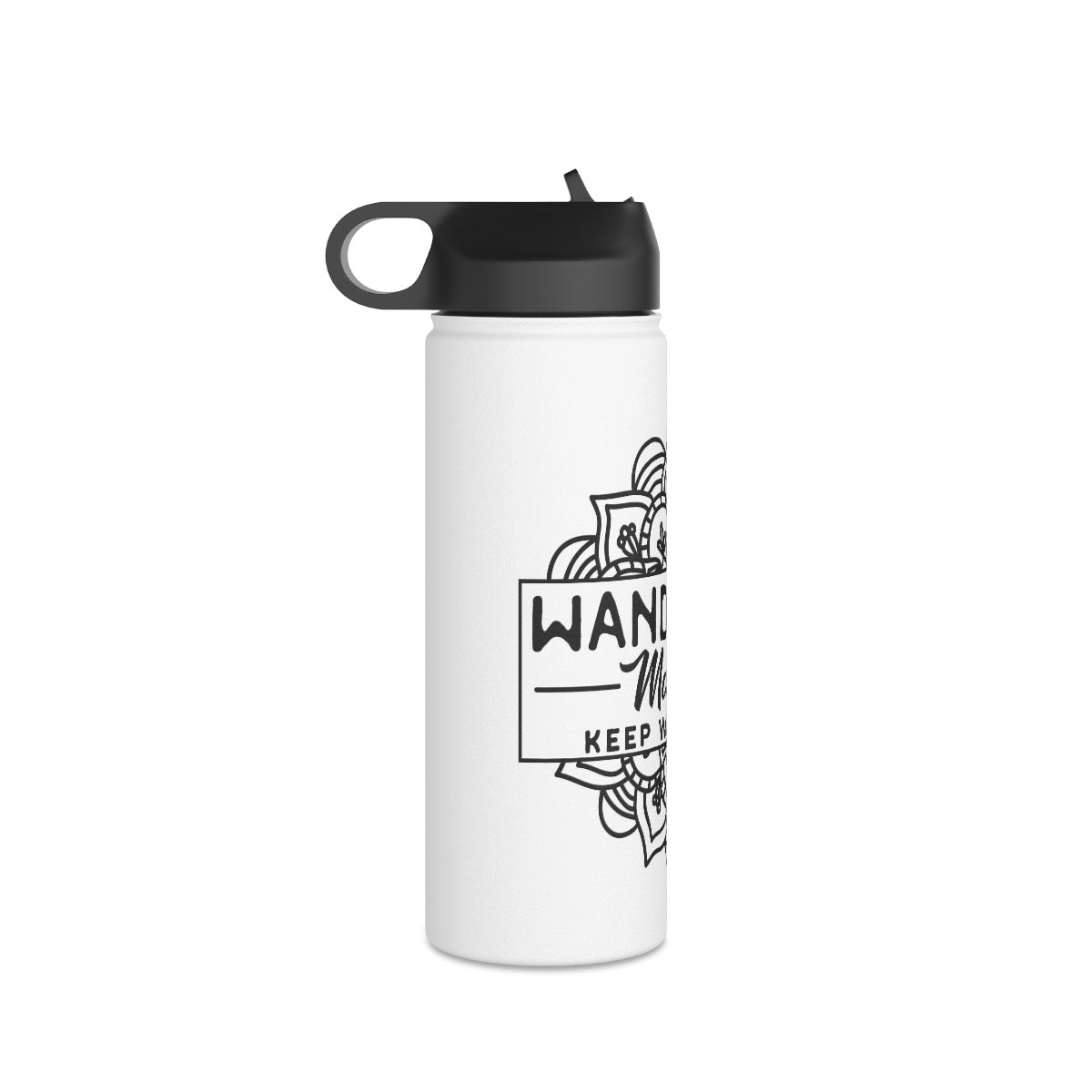 Wandering Mandala Stainless Steel Water Bottle, Standard Lid