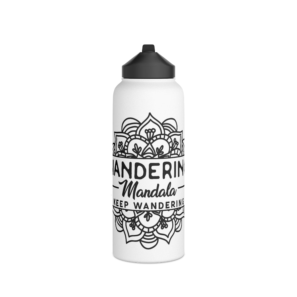 Wandering Mandala Stainless Steel Water Bottle, Standard Lid