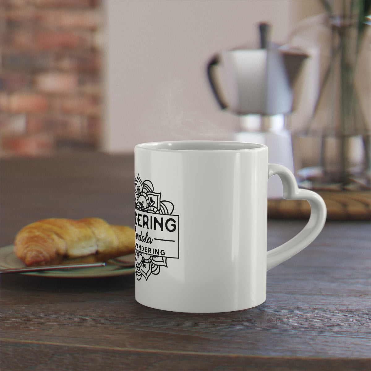 Wandering Mandala Heart-Shaped Mug