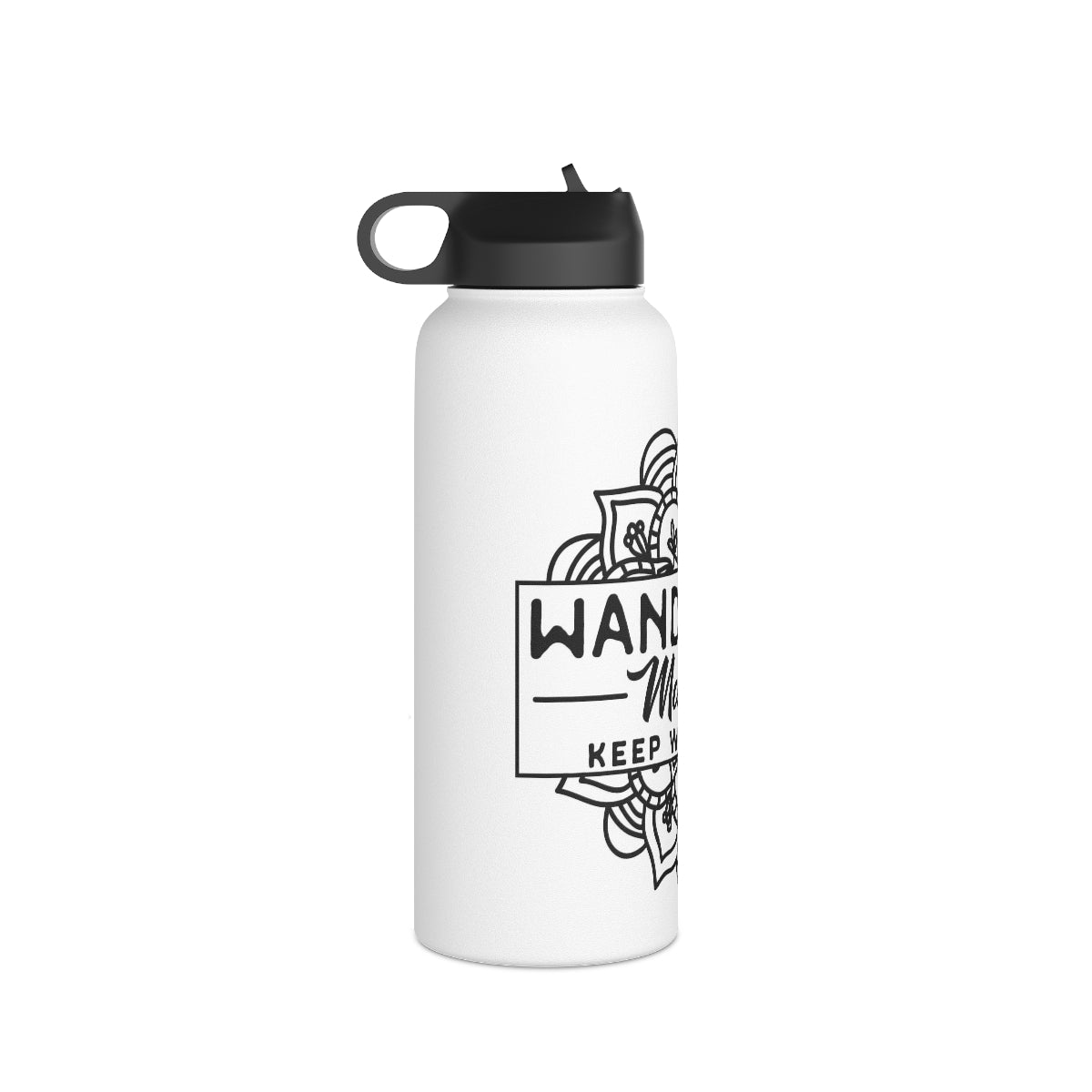 Wandering Mandala Stainless Steel Water Bottle, Standard Lid