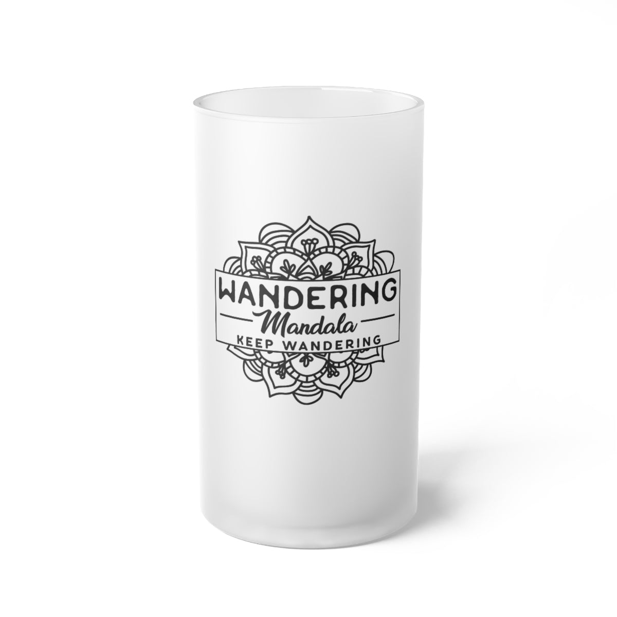 Wandering Mandala Frosted Glass Beer Mug