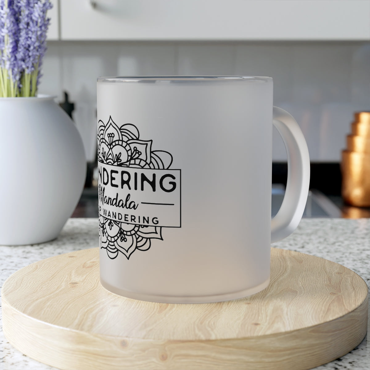 Wandering Mandala Frosted Glass Mug