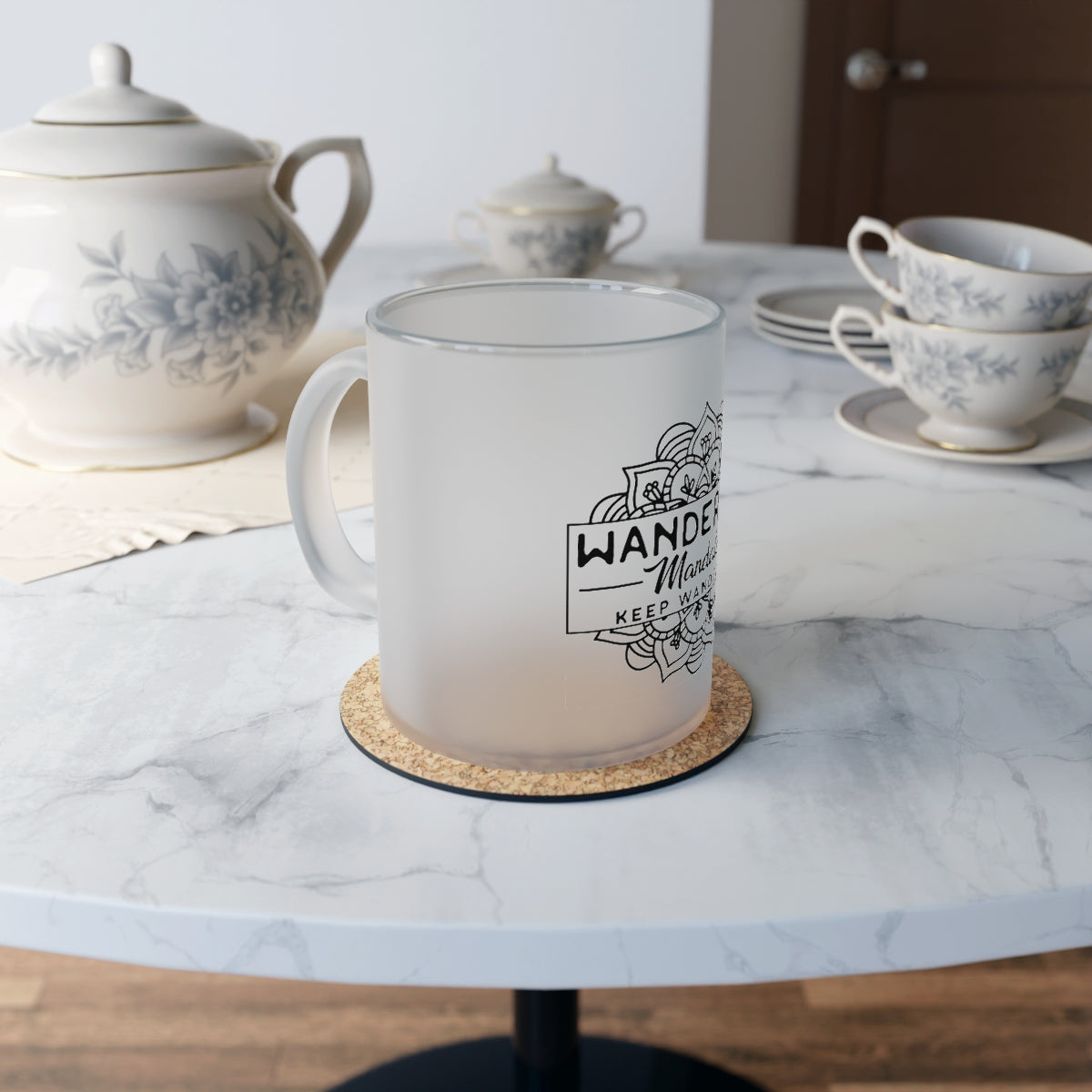 Wandering Mandala Frosted Glass Mug