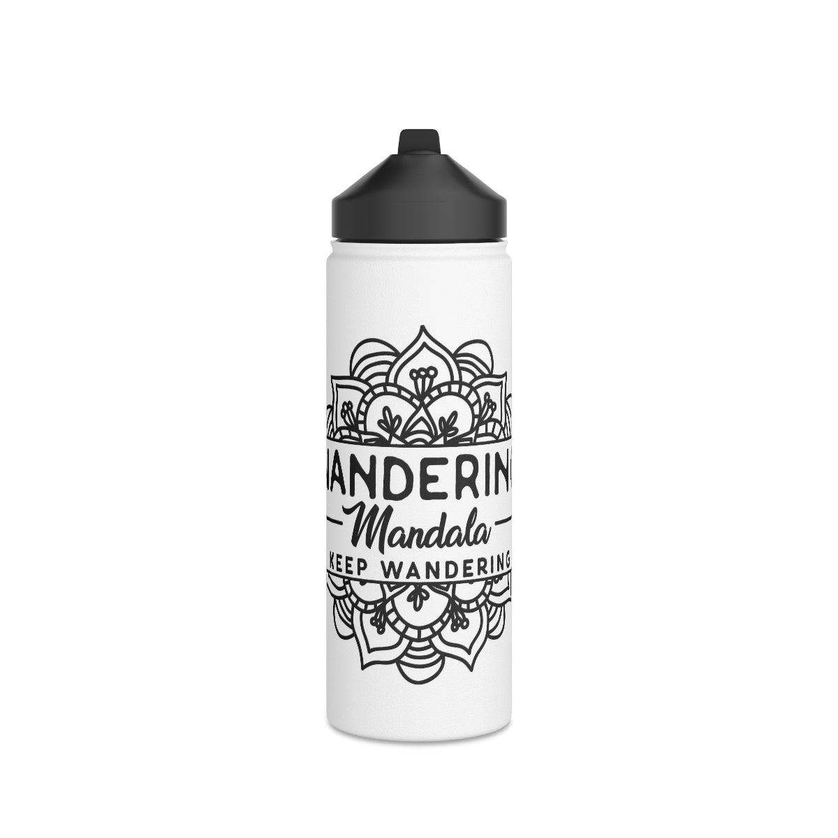 Wandering Mandala Stainless Steel Water Bottle, Standard Lid